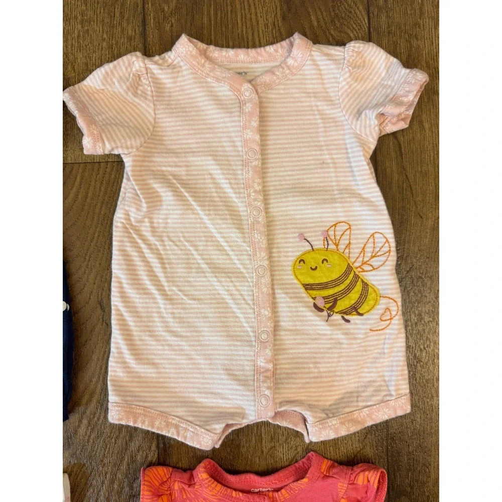 Carters Baby Girl Clothes Lot 3 Months Rompers Outfits Summer Bundle Bee Unicorn